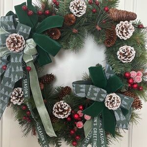 Traditional Ralph Lauren Inspired Wreath Seasons Greetings Custom Final Sale